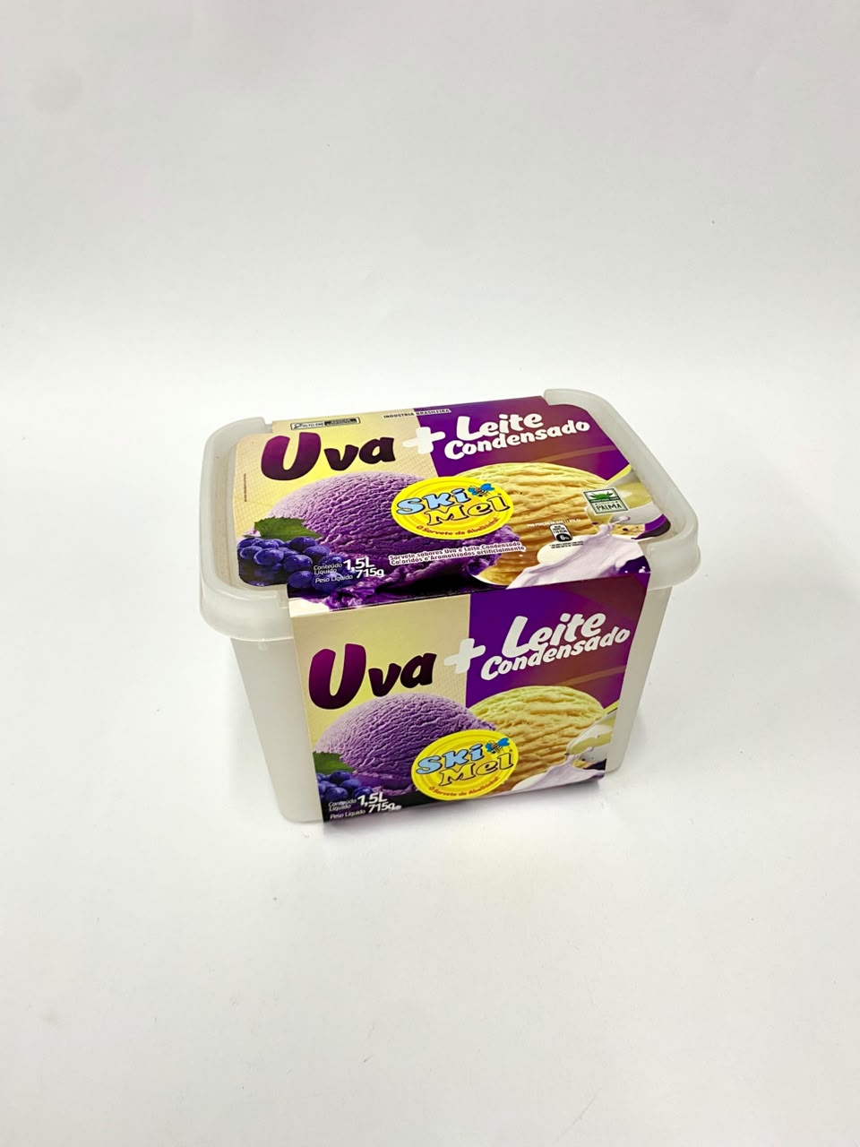 Cinta para Sorvete Ski Mel 1,5 L: Uva com Leite Condensado